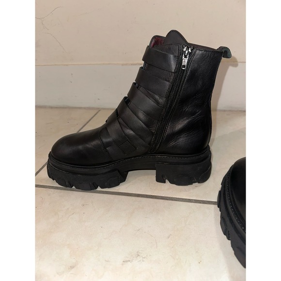 Lavorazione Artigianale womans boots black leather italian handmade goth punk 9‎ - Picture 11 of 12